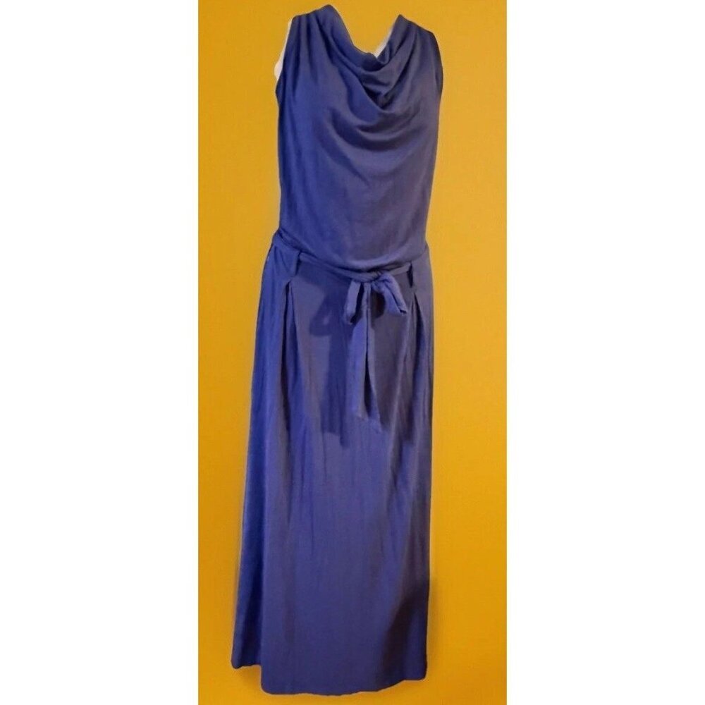 United Colors Of Benetton Maxi Halter Dress Purple Cawl Neckline Romantic Design